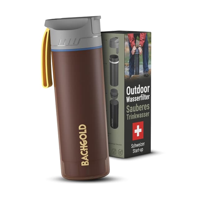 Bachgold® Profi Outdoor Wasserfilter Flasche mit 1500L Filterkapazität ❤️
