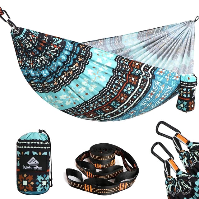 NATUREFUN Ultraleichte Reise Camping Hängematte | 300 kg Tragkraft (275 x140 cm) ⛺🏞️