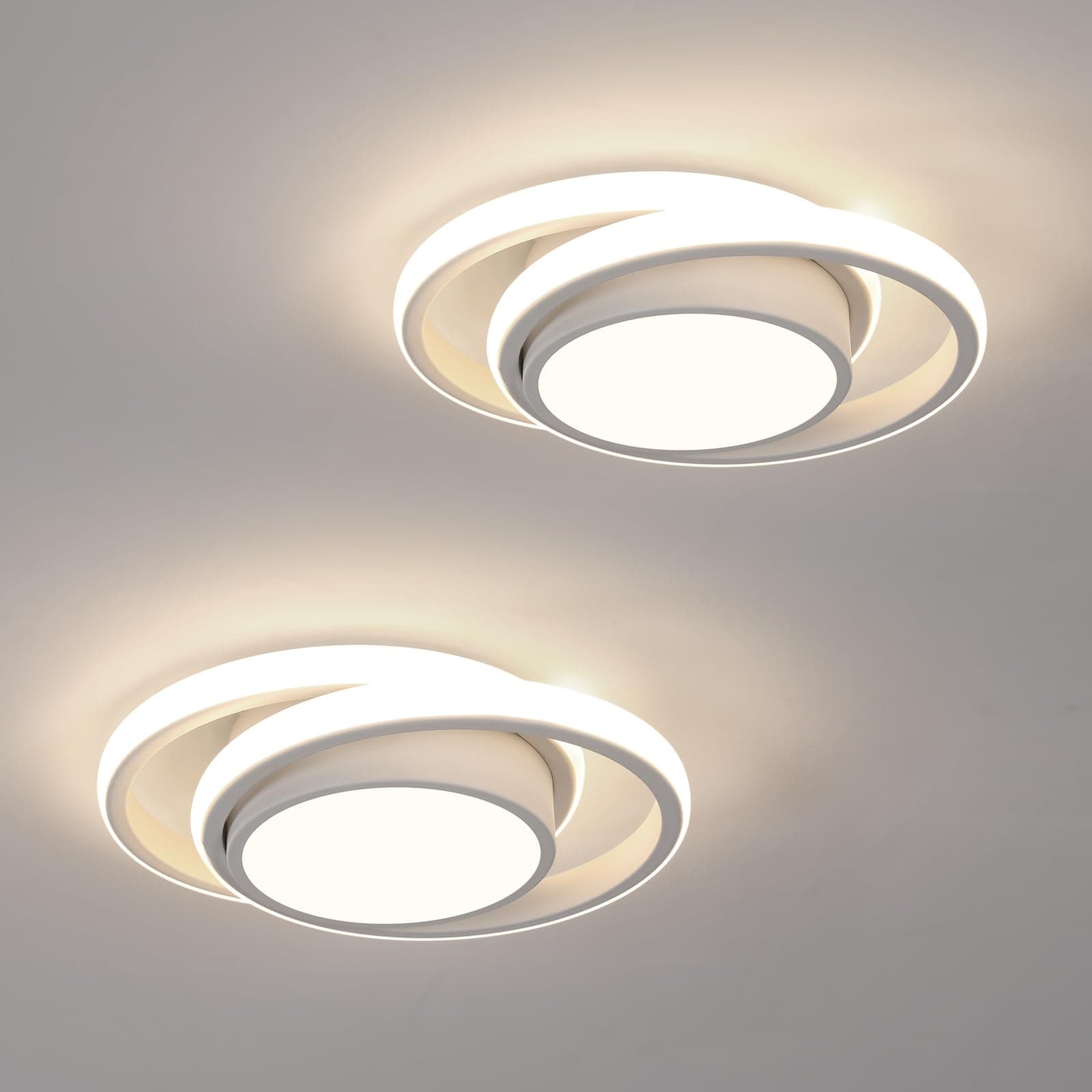 🌟 2er Set Moderne Runde LED Deckenleuchte 32W, 280mm, 4500K - Weiß-4500k