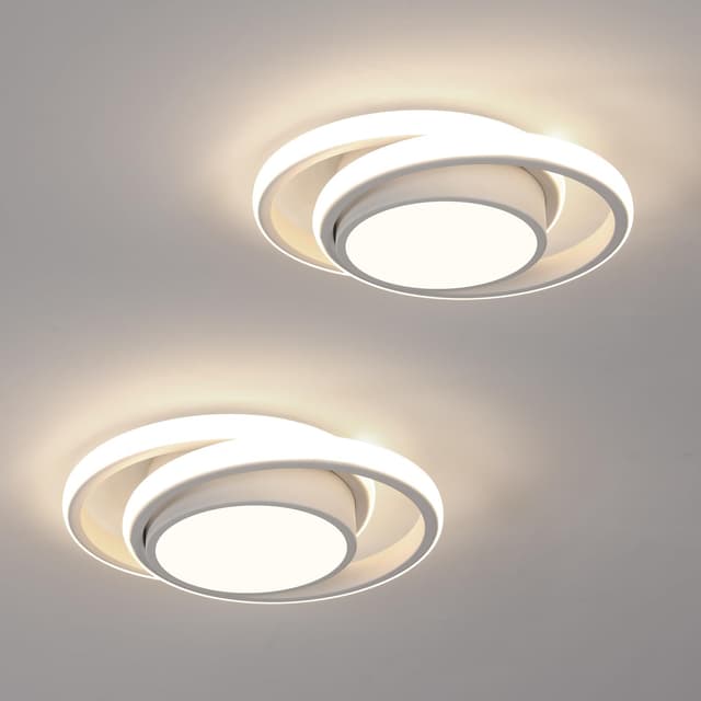 🌟 2er Set Moderne Runde LED Deckenleuchte 32W, 280mm, 4500K - Weiß-4500k