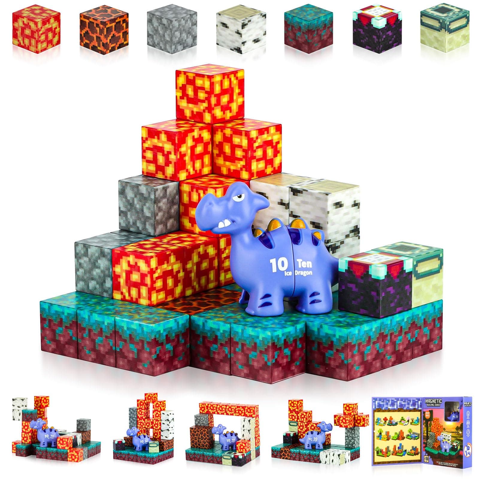 🦕 Beedove Magnetische Bausteine - Dinosaurier Abenteuer Set 🧩🦖