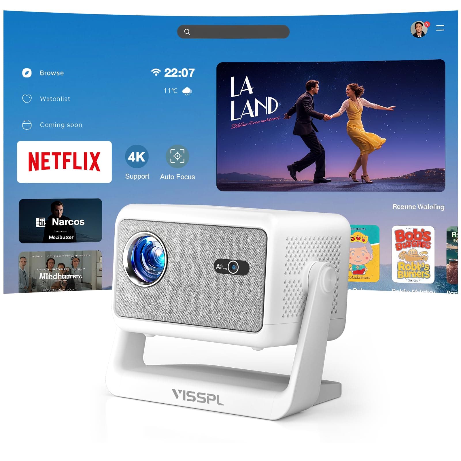 Smart Mini Beamer mit Netflix Lizenzierung 🔥 27000 Lumen Full HD 1080P 4K Projektor