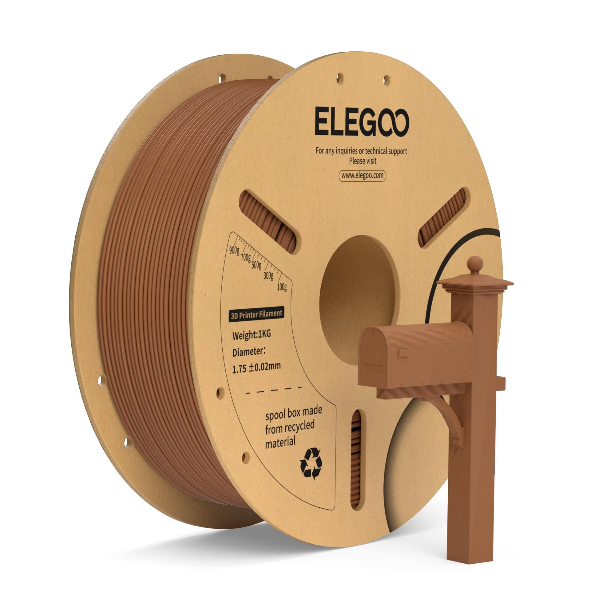 🌟 ELEGOO PLA+ Filament 1.75mm Braun 1KG 🌟