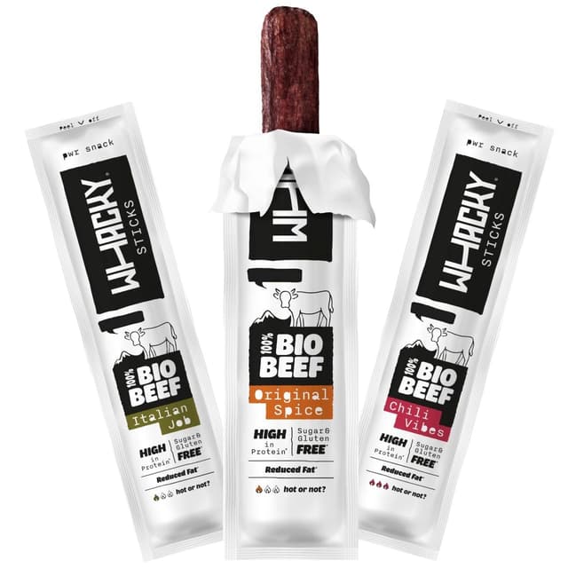 🥩🌿 Whacky Bio Beef Sticks 9er Probier-Pack 9x 32g 🌿🥩