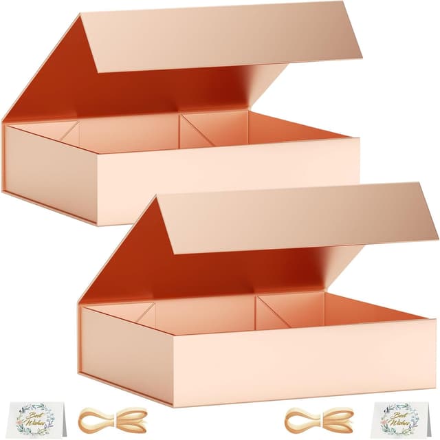 2 Pack Geschenkbox, 30x20x7,6 cm Roségold Geschenkboxen 🎁