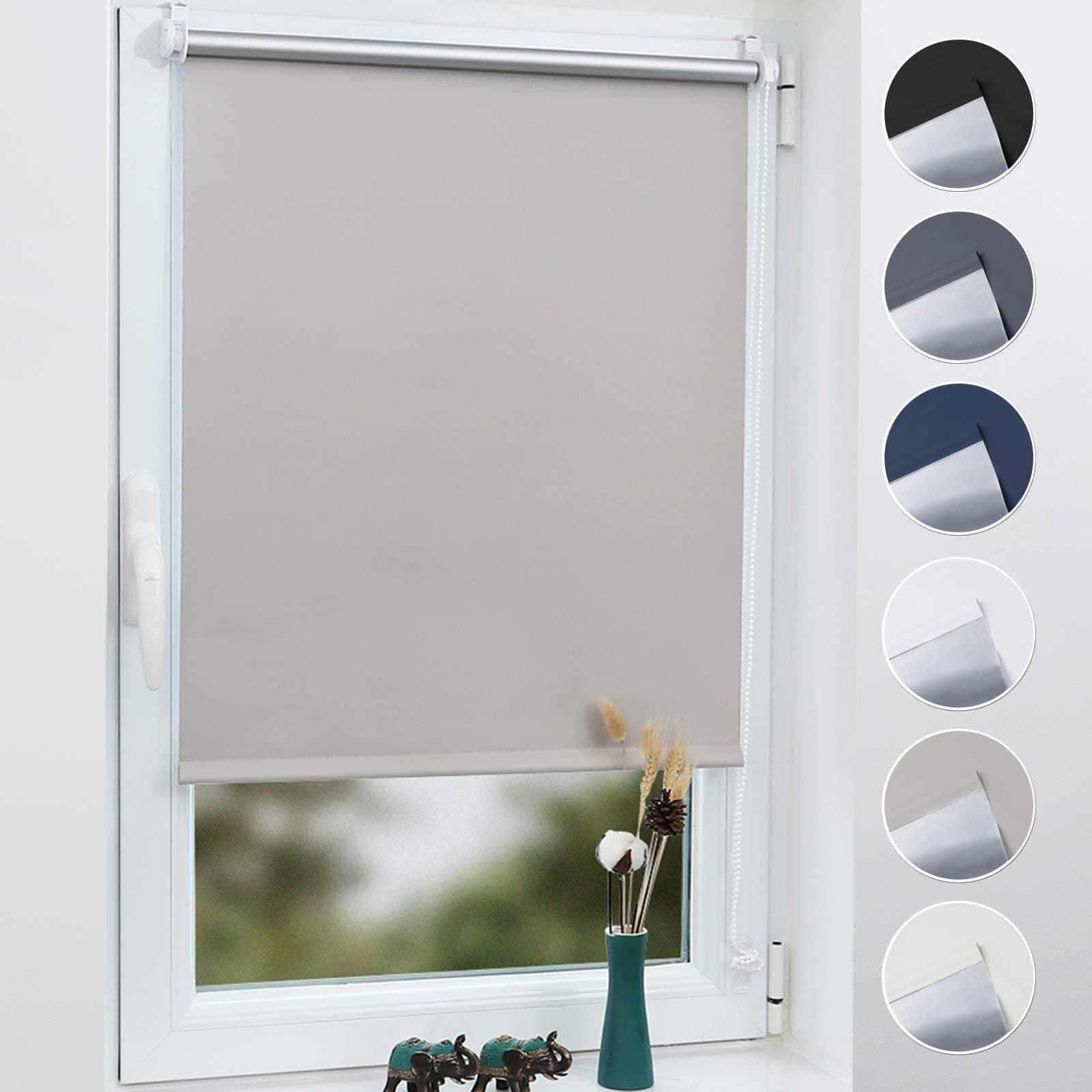 Angebot: Grandekor Verdunklungsrollo ohne Bohren 85x110cm Hellgrau