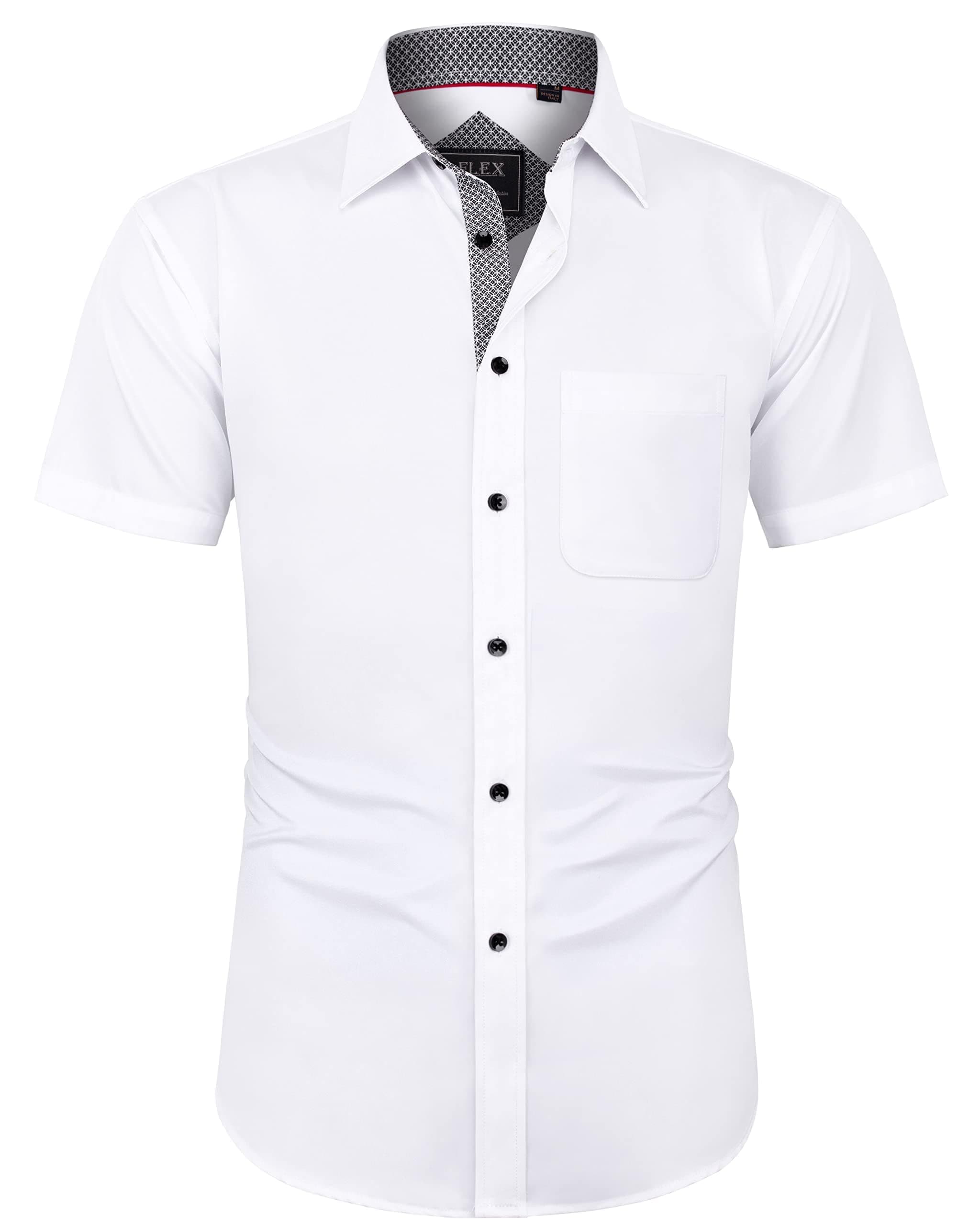 👔 J.VER Herren Kurzarm Hemd - Flexibles Freizeithemd in Weiß und Schwarz!