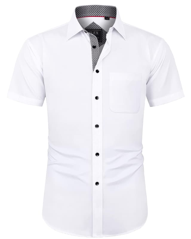 👔 J.VER Herren Kurzarm Hemd - Flexibles Freizeithemd in Weiß und Schwarz!