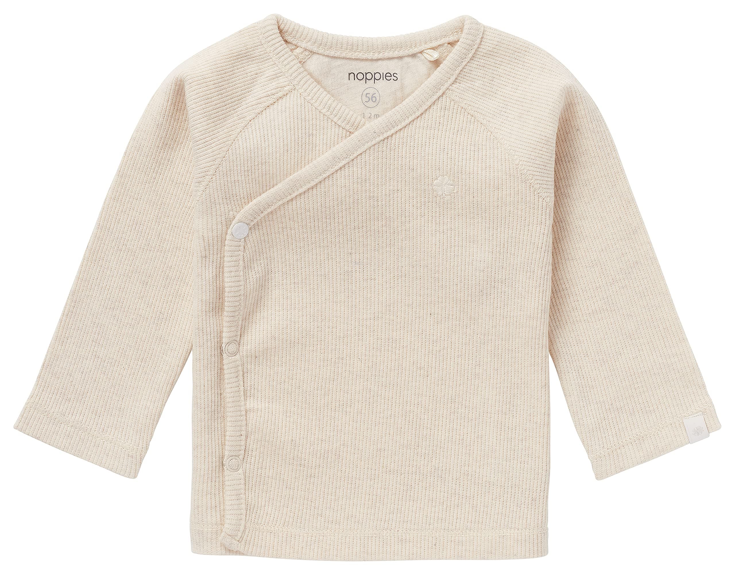 👶 Noppies Unisex Baby U Tee Overlap Ls Rib Nanyuki T-Shirt 56 Ras1202 Oatmeal -P611 🌟 DEAL!