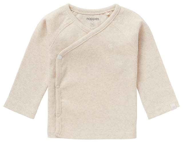 👶 Noppies Unisex Baby U Tee Overlap Ls Rib Nanyuki T-Shirt 56 Ras1202 Oatmeal -P611 🌟 DEAL!
