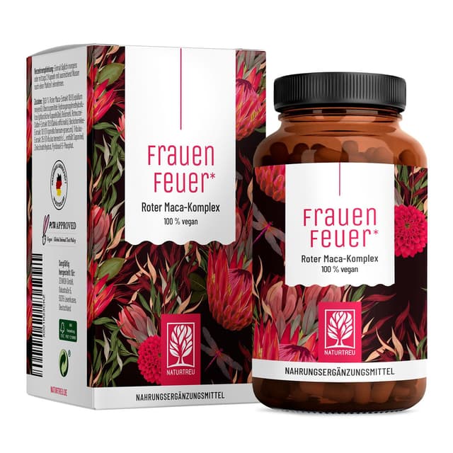 🌺 Frauenfeuer Maca Extrakt 10:1 - Speziell für Frauen - 120 Kapseln 🌿