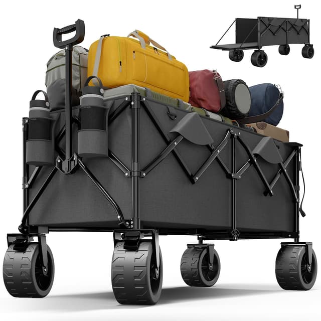 🌞 Devoko 332L Bollerwagen Faltbar Sackkarre Maximal Klappbar 200KG Belastbar 🏖️
