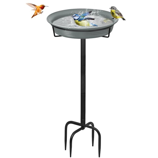 🐦🌿 Giyiprpi Vogeltränke Vogelbad Futter Schale Wasserstelle Stehend, 35.5in Vogelbad Garten für Wildvögel 🐦🌱