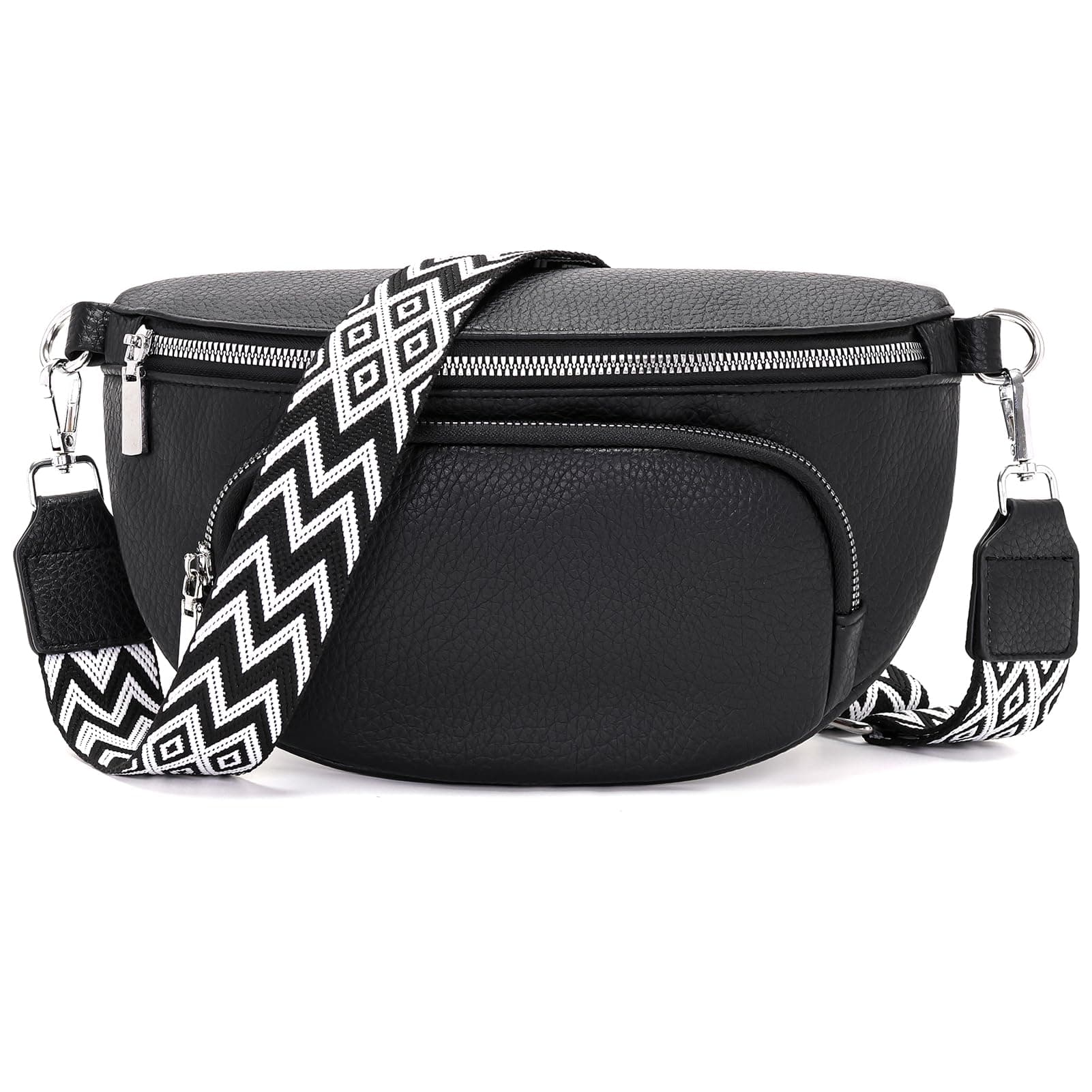 👜 Rorimyth Bauchtasche Damen Schwarz Umhängetasche Damen Klein Handtasche Damen Crossbody Bag Damen Gürteltasche Damen 🛍️