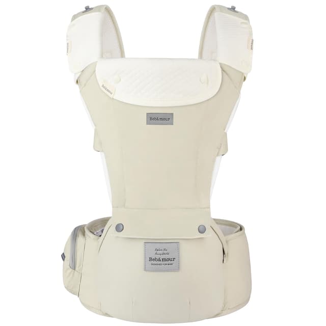 👶🎒 Bebamour Babytrage 6 in 1 Fronttrage (Khaki) 11 Khaki - Sicherheitsstandard zugelassen