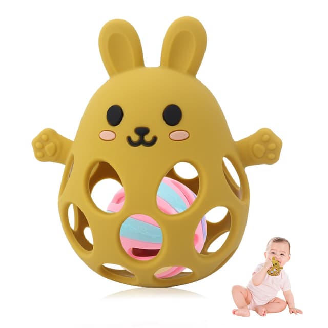 Sichy Montessori Beißring & Rassel für Babys 🐰🌈