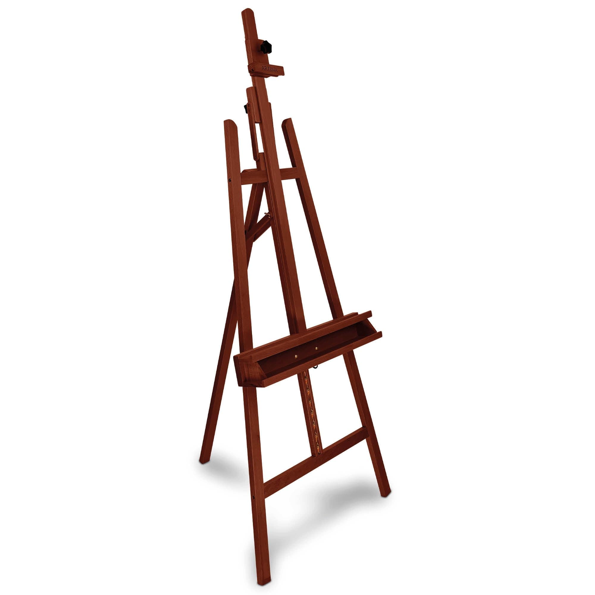 🎨 Artina Staffelei Holz Groß Barcelona – Malstaffelei für Keilrahmen bis 120cm – 225cm verstellbar FSC© Holzstaffelei zum malen klappbar Staffelei für Erwachsene, Malerei, Ausstellung Nussbaum Optik