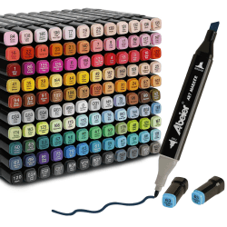 🎨 ABEIER Marker Stifte Set,120 Farben Alcohol Marker Doppelseitige Alkohol Stifte Set