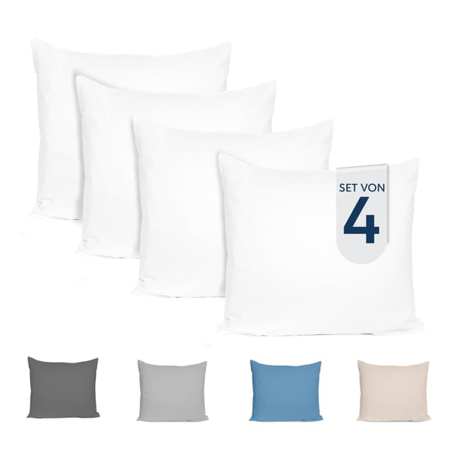 🌙 Dreamzie Kissenbezug 80x80 (4er Set) - 100% Jersey Baumwolle 150 g/qm 🛏️