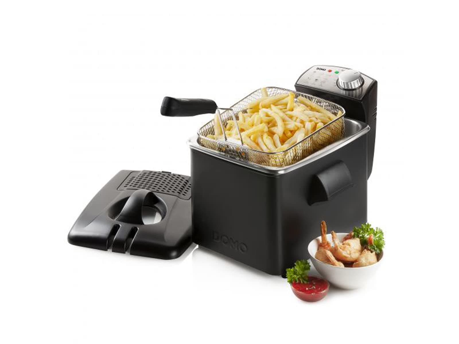 🍟 DOMO DO1014FR Fritteuse - 4,5 L - Öl Fritteuse mit Sichtfenster und Geruchsfilter - 3200 W - Schwarz 🖤