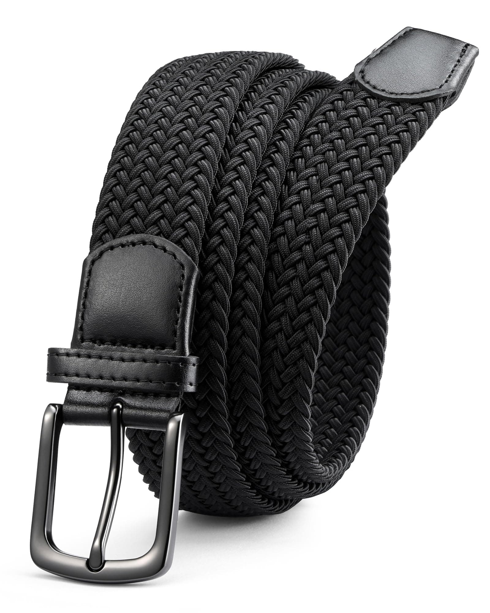 CHAOREN Elastischer Gürtel Herren | Flechtgürtel Ohne Löcher ⭐️ 35mm Schwarz 95-100cm