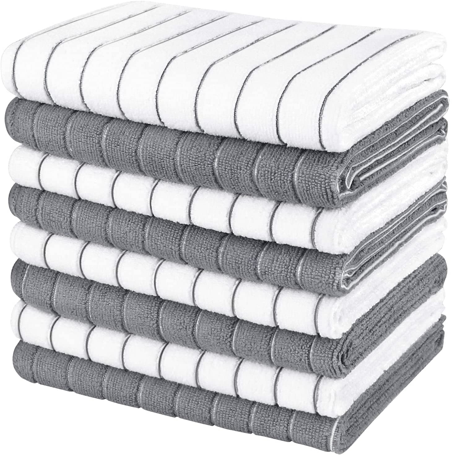 AIDEA Microfaser Geschirrtücher - Set mit 8 Stück in Grau/Weiß 🌟