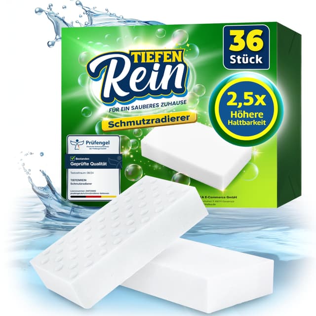 2,5X längere Lebensdauer | Schmutzradierer PRO 36 Stück - Neu: Radierschwamm ✨