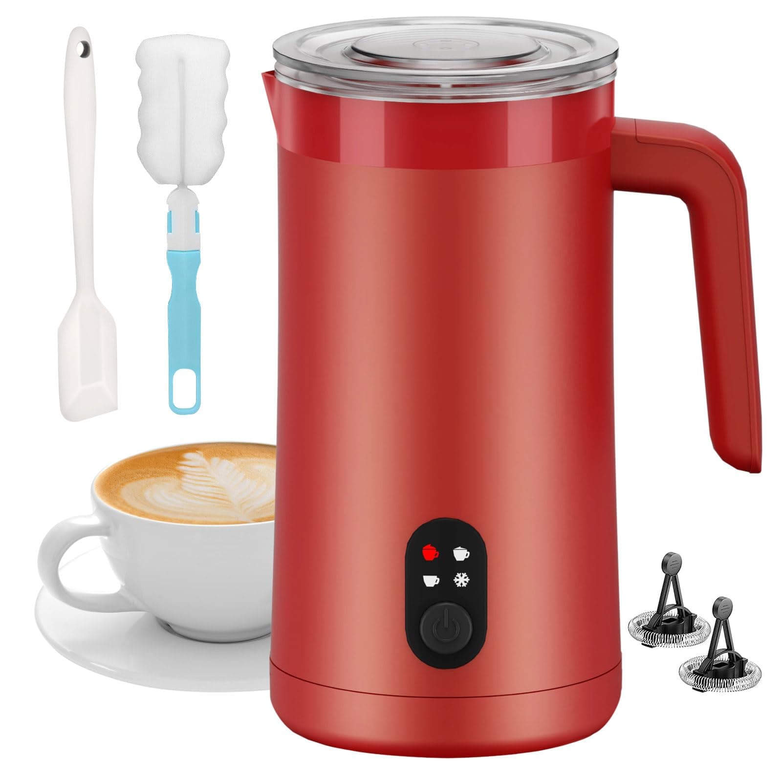 🌟 Ovetedot Milchaufschäumer, 400 ml Elektrischer 4-in-1 für Heißen und Kalten Milchschaum 🌈