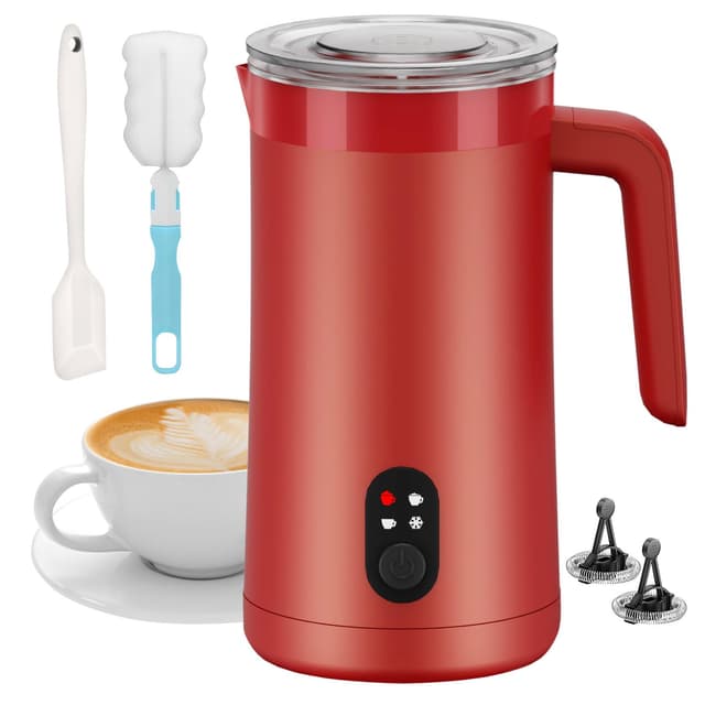 🌟 Ovetedot Milchaufschäumer, 400 ml Elektrischer 4-in-1 für Heißen und Kalten Milchschaum 🌈