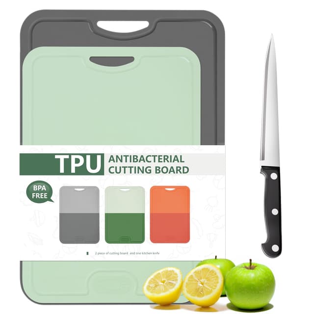 🔪🍳 Gintan 2 Pack Flexibles TPU Schneidebrett Set 🍽️🥒