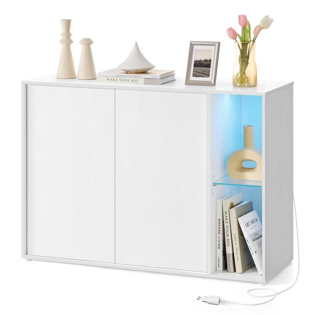 SONGMICS HOME Sideboard mit Toolless-Technologie und Beleuchtung
