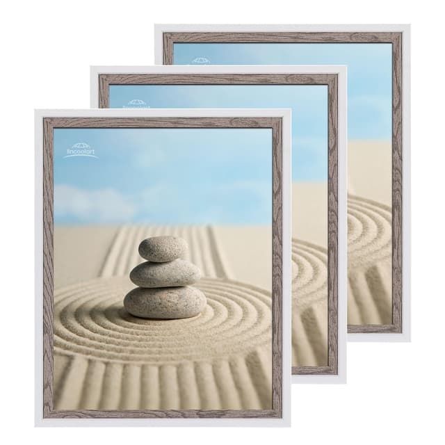 Lincoolart Bilderrahmen 30x40 cm Weiß Holz Rahmen 3er Set 🖼️