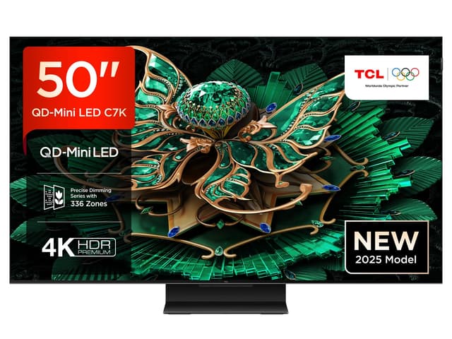 📺 TCL 50C7K 50 Zoll QD-Mini LED Fernseher, 4K HDR Premium 2000, Smart Google TV 🎮
