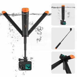TELESIN 4-in-1 Selfie Stick 🤳🏼 Schwebender Handgriff Stativ 🌊 Wasserdicht Ausziehbares Selfie Einbeinstativ