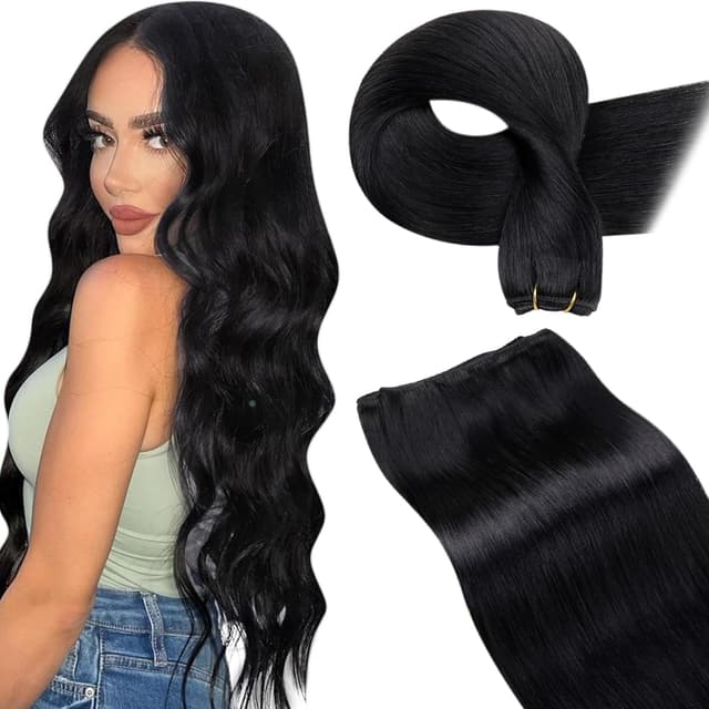 LaaVoo Echthaar Tressen 60cm Haarverlängerung 🌟