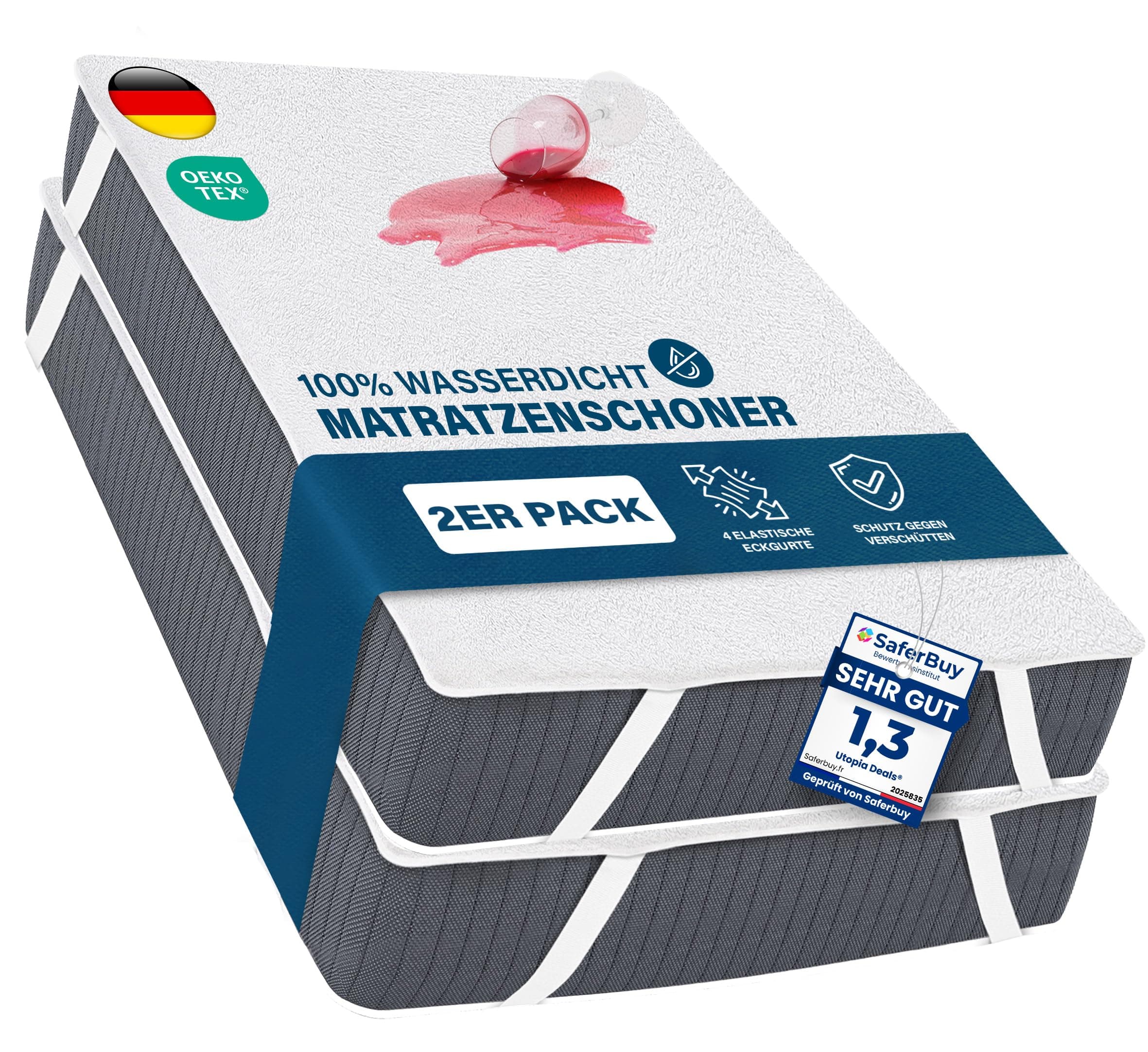 🌟 Utopia Bedding Matratzenschoner 90 x 200 cm (2er Pack) 🌟