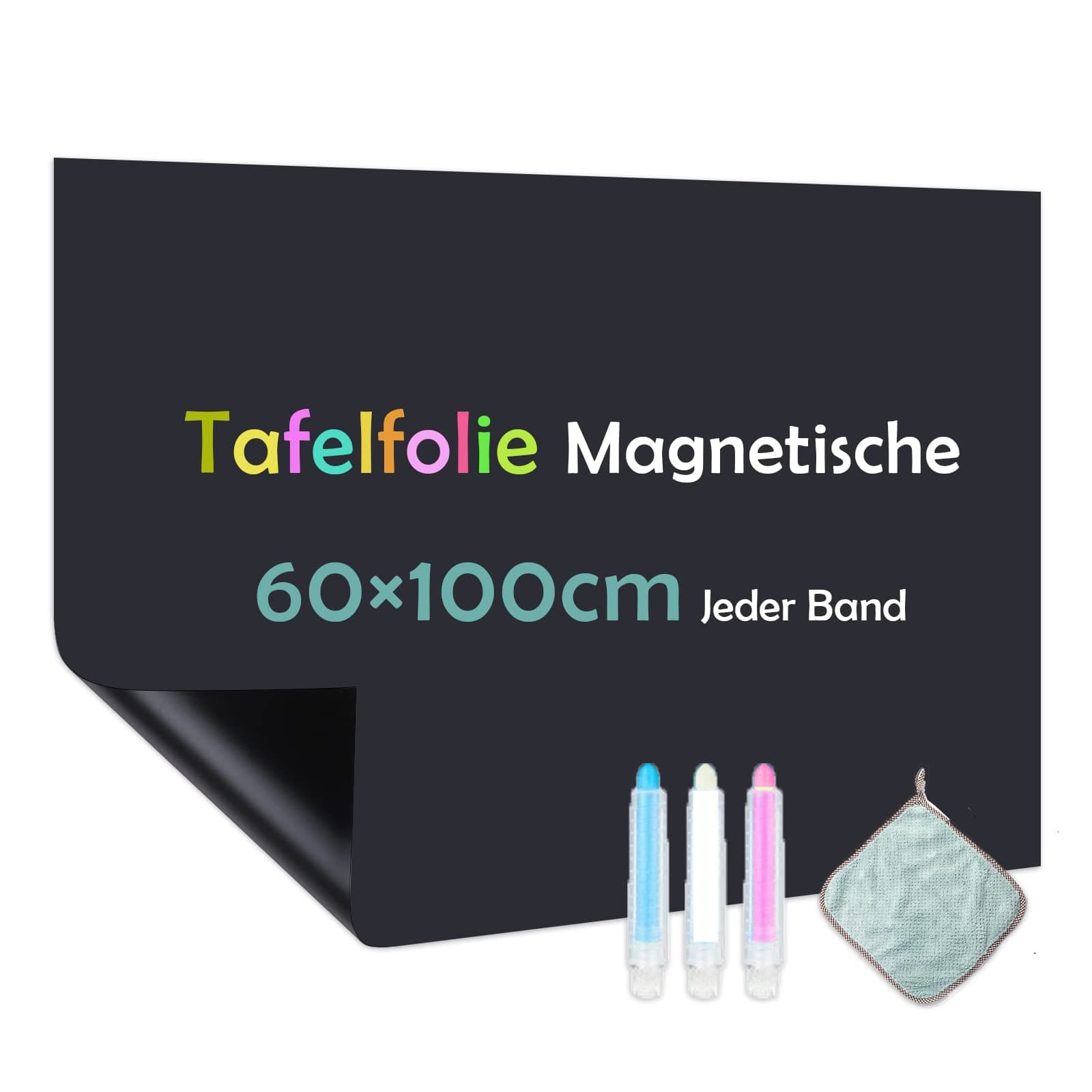 Warasee Tafelfolie Magnetisch Selbstklebend 60 * 100cm 🌟 Magnetfolie Schwarz