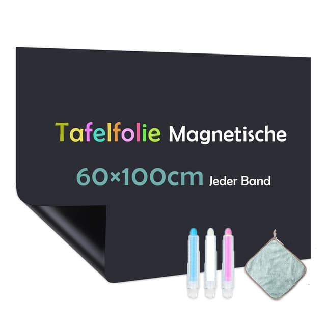 Warasee Tafelfolie Magnetisch Selbstklebend 60 * 100cm 🌟 Magnetfolie Schwarz