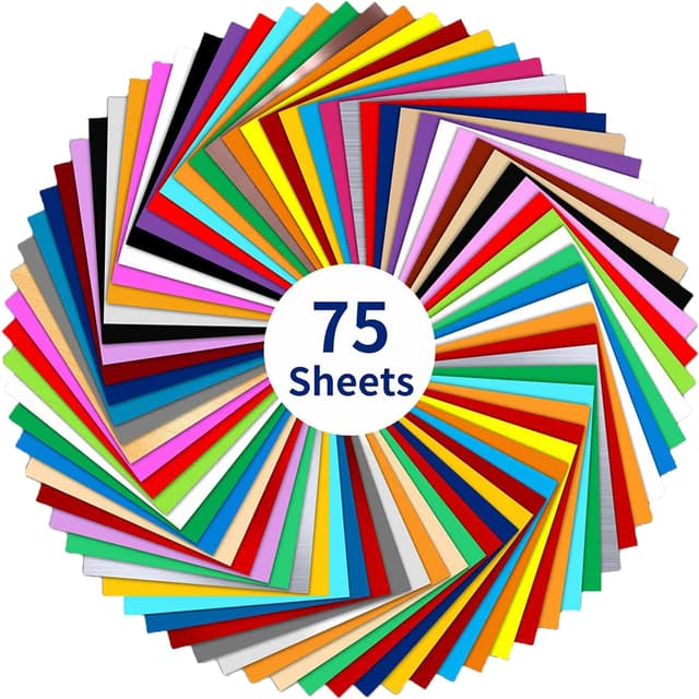 IModeur 75 Stück Vinylfolie Plotter (30,5 x 30,5 cm) – Plotterfolie Vinyl in 38 verschiedenen Farben 🌈🎨