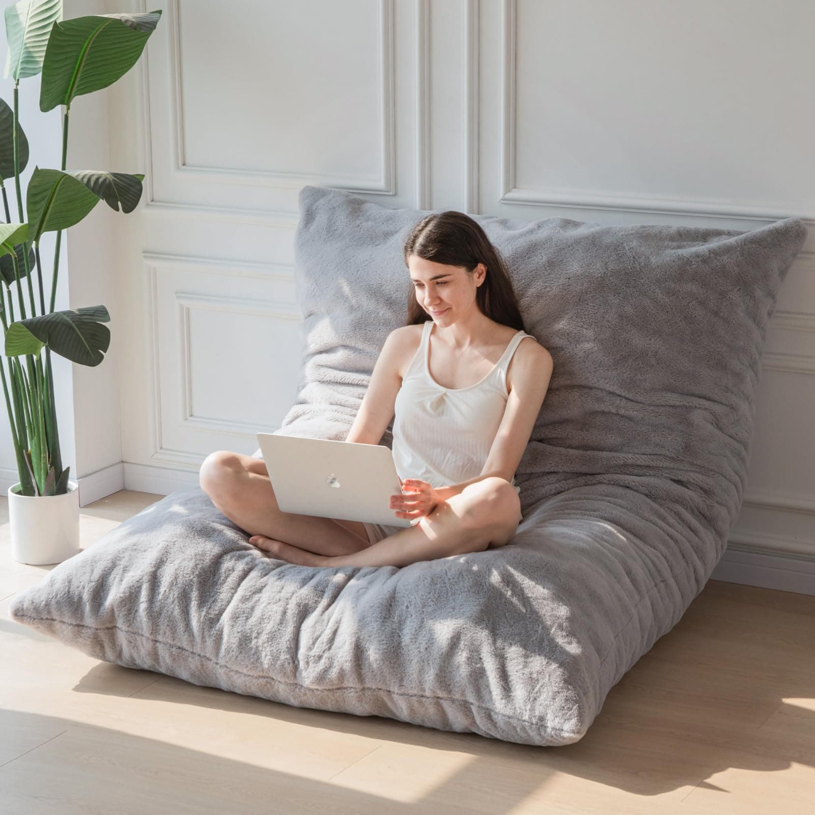 🌟 MAXYOYO Riesiges Sitzsack-Bett – Quadratischer Sitzsack-Stuhl – Großes Sofa 🌟
