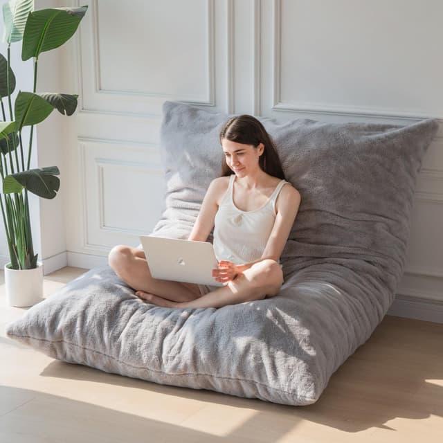 🌟 MAXYOYO Riesiges Sitzsack-Bett – Quadratischer Sitzsack-Stuhl – Großes Sofa 🌟