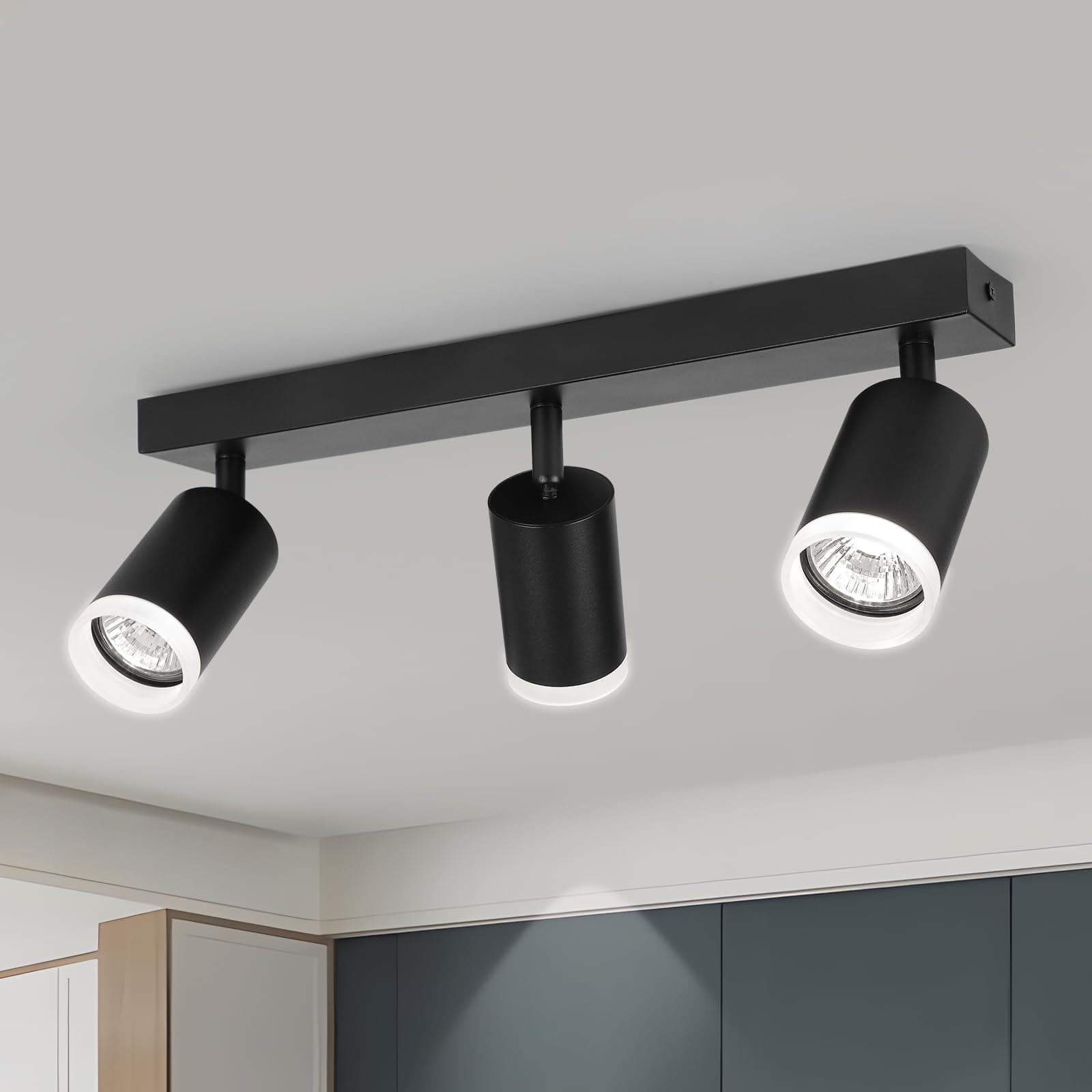 FORCOSO Deckenstrahler Schwenkbar 350°, 3 Flammig Deckenlampe Schwarz Spotlight 🌟