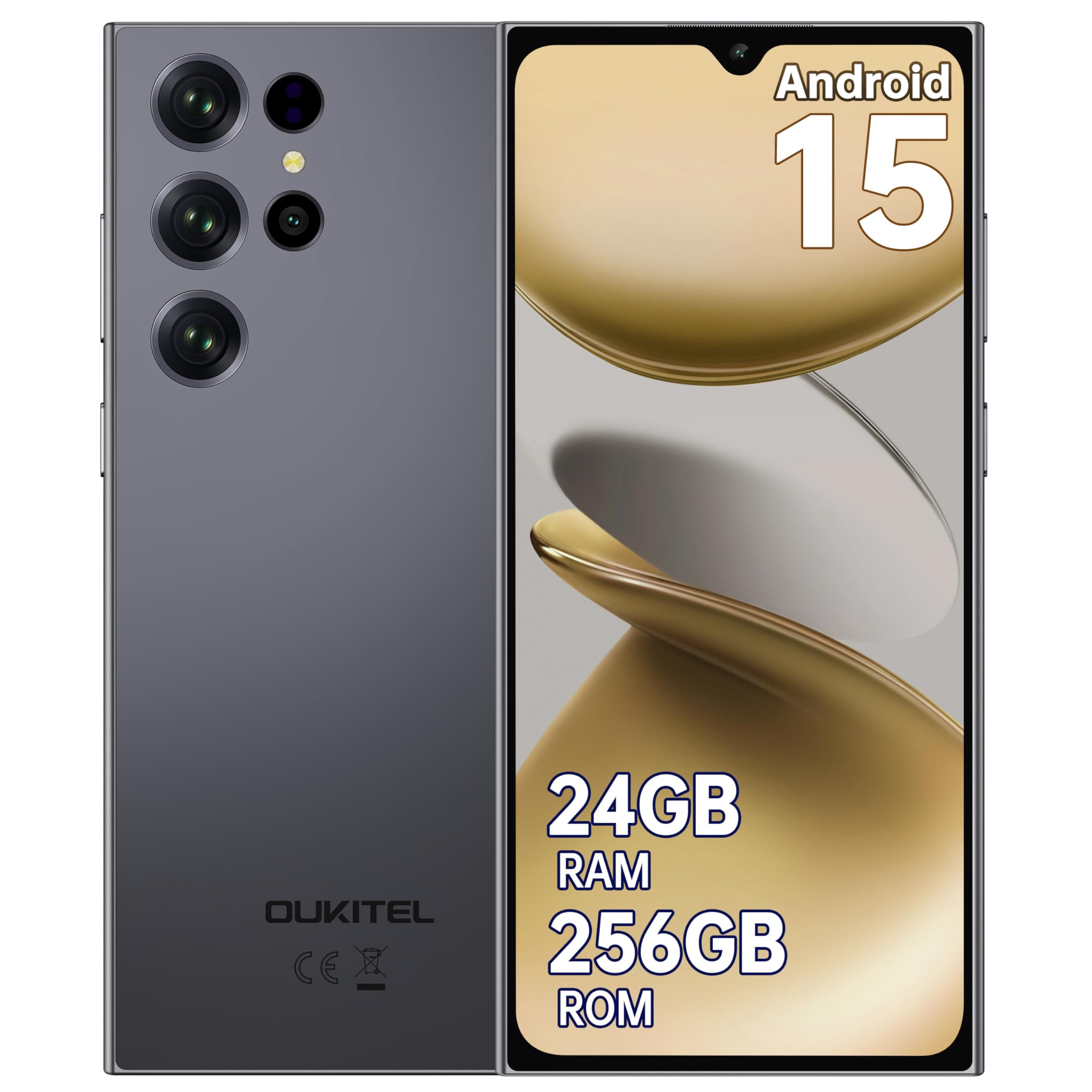 OUKITEL C61 Pro Handy Ohne Vertrag Android 15, 24GB+256GB/1TB Smartphone Ohne Vertrag 📱🔥