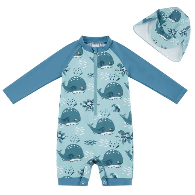 👶🌞 UMELOK Baby Badeanzug mit Sonnenhut UV Schutz Schwimmanzug