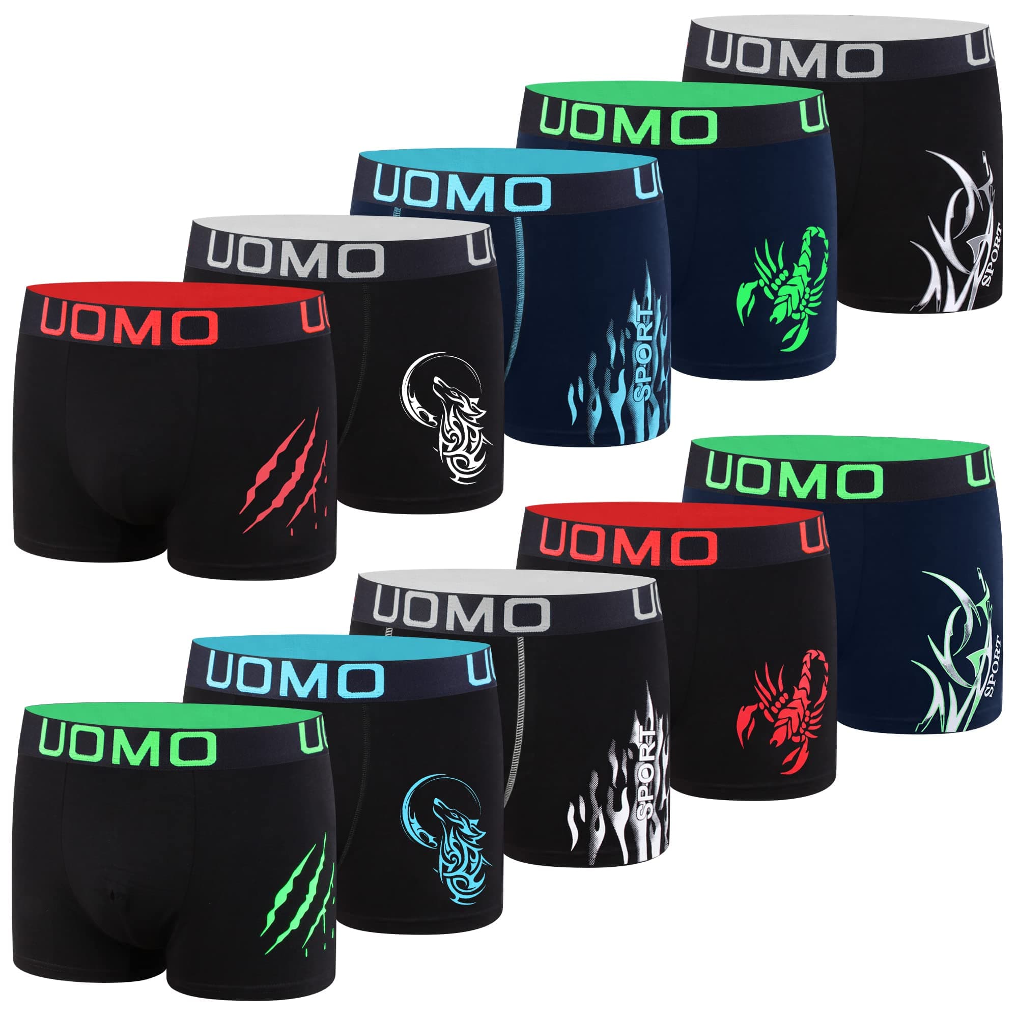 👕 L&K 10er Pack Herren Boxershorts Men Retroshorts mit tollem Muster - Baumwolle 1102 XL 1120 - 10er Pack ⭐️