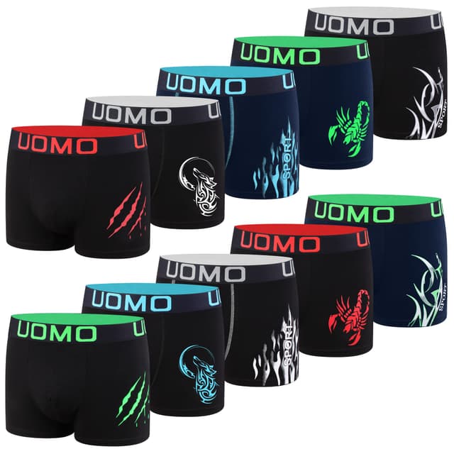 👕 L&K 10er Pack Herren Boxershorts Men Retroshorts mit tollem Muster - Baumwolle 1102 XL 1120 - 10er Pack ⭐️