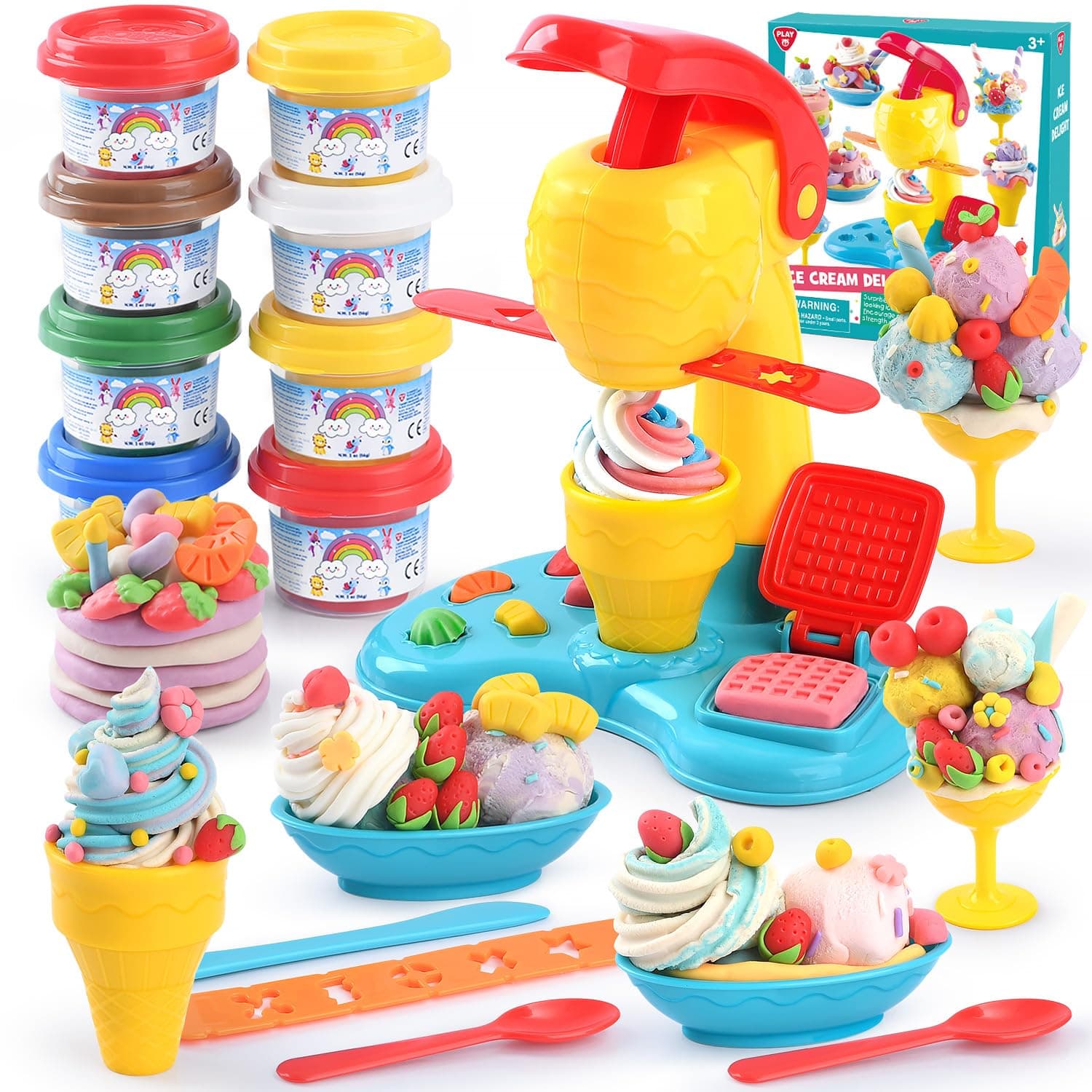 PLAY Eis Knete Set für Kinder 🍦 DIY Eismaschine Spielzeug Geschenk Mädchen & Junge 3-10 Jahre