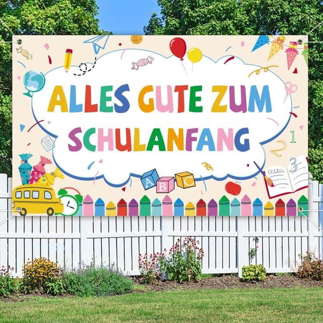 Einschulung Deko Banner - Alles Gute Zum Schulanfang! 🎉
