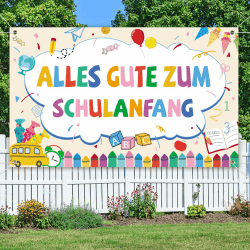 Einschulung Deko Banner - Alles Gute Zum Schulanfang! 🎉