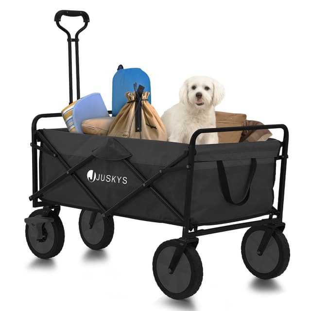 Juskys Bollerwagen 100 kg Tragkraft - Transportwagen faltbar 🌲🏞️🛒